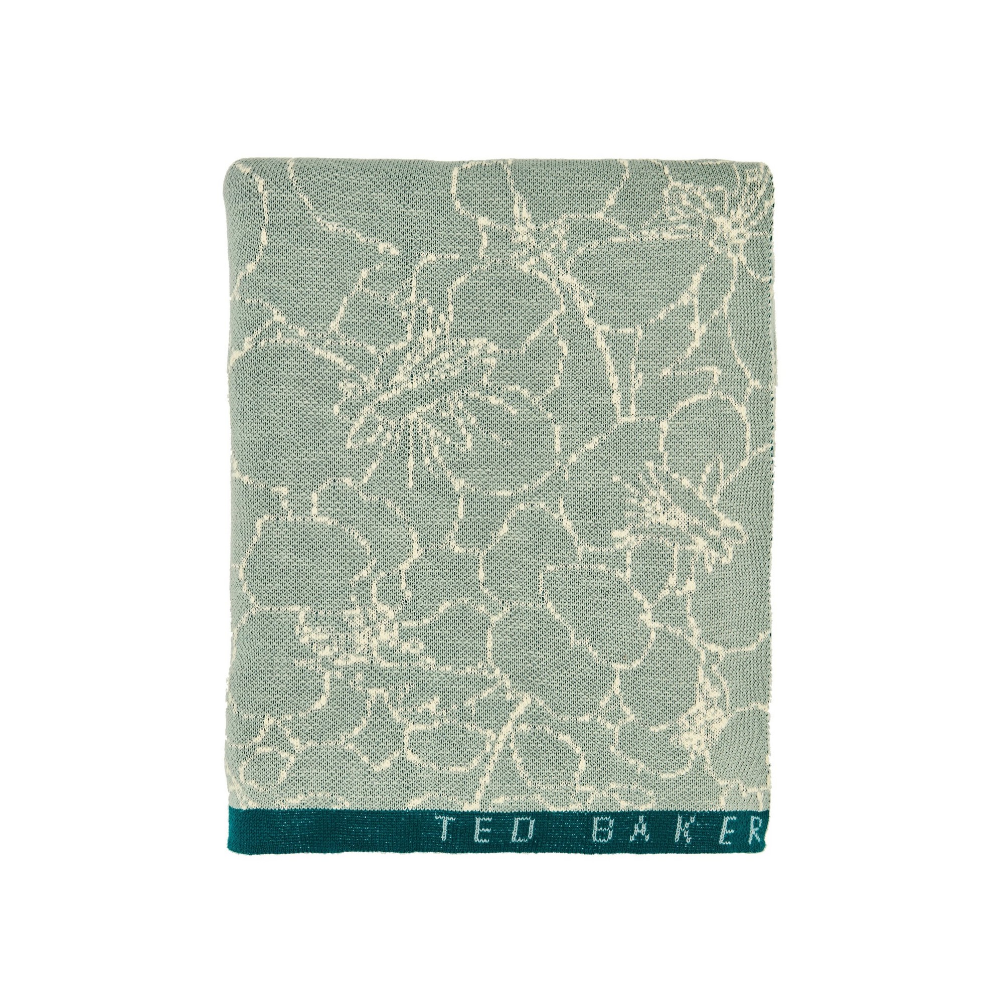 Pressed Flowers Embroidered Throw By Ted Baker In Mint Green